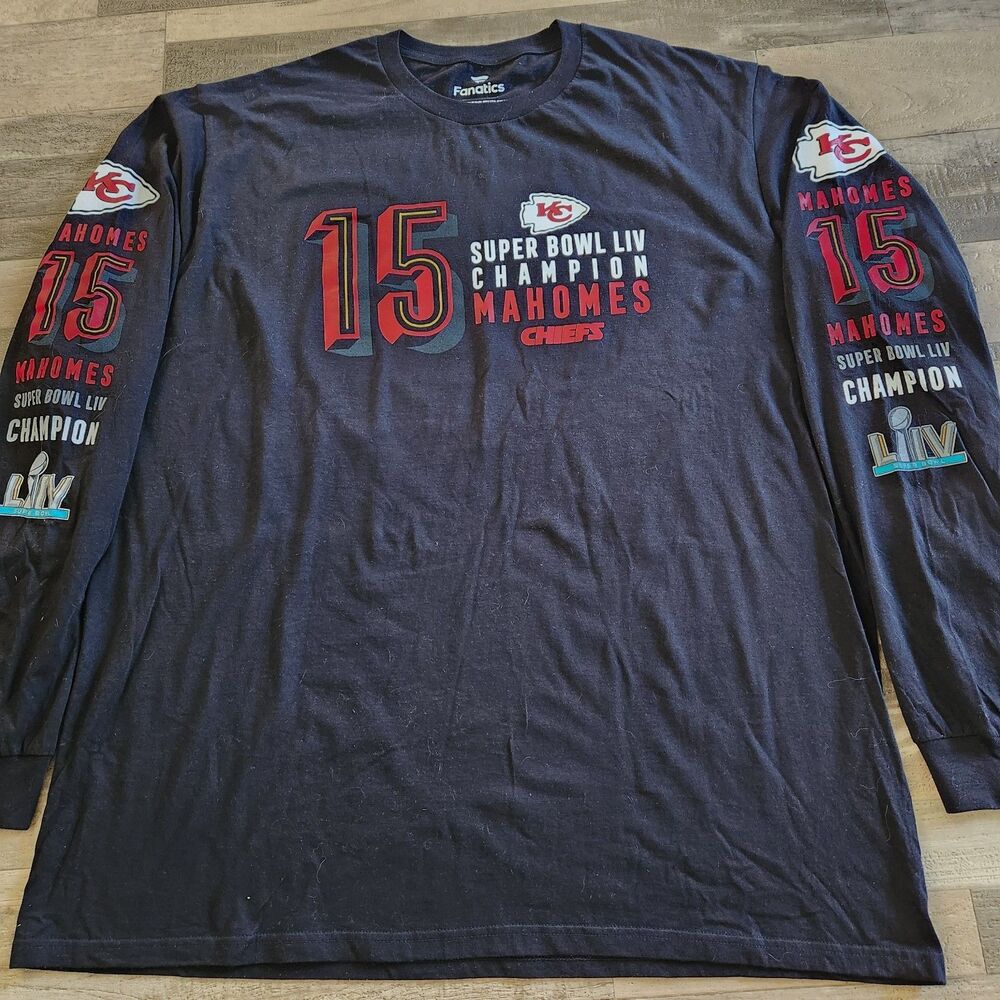 Fanatics Pat Mahomes Super Bowl LIV 2020 Black Long Sleeve T-Shirt 2XL NFL